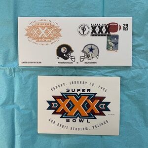Super Bowl #30 Cachets and Post Cards